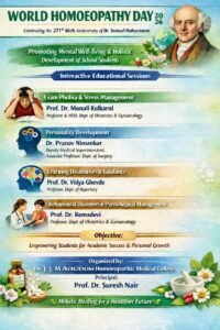 Read more about the article On Occasion of 271st Birth Anniversary of Founder of Homoeopathy, Dr. Samuel Hahnemann, World Homoeopathy Day, week was also celebrated with Interactive Educational Sessions promoting Mental Well-Being & Holistic Development of Students at Deep Public School, Jaysingpur. This Interactive Session was conducted by faculties from Dr. J.J.Magdum Homoeopathic Medical College, Jaysingpur.